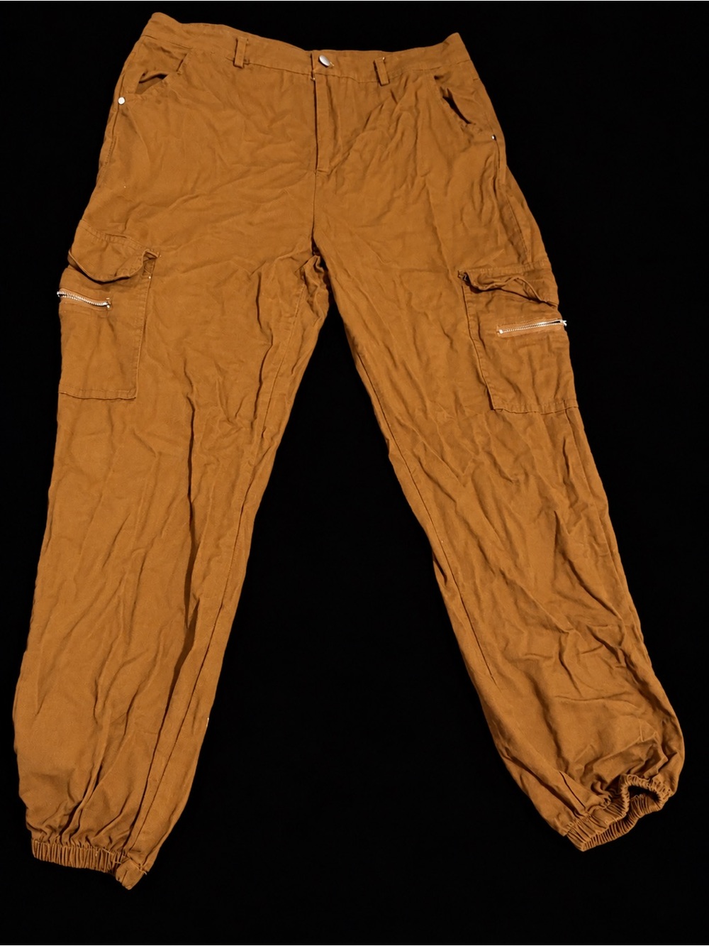 Men's Brown Cargo Jogger Pants - Casual Utility Style